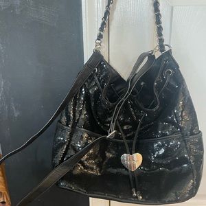 Vintage black sequin Bebe bag